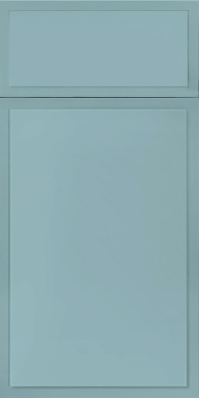 Quick Ship Inverted Thin Frame Highland cabinet door by Hart & Sapp in Mountain Stream finish