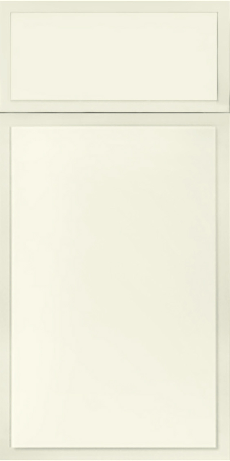 Quick Ship Inverted Thin Frame Highland cabinet door by Hart & Sapp in Sleek White finish