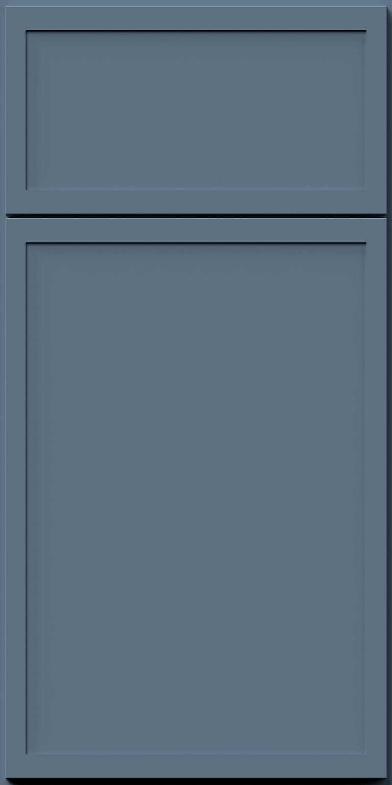 Quick Ship Thin Frame Luna cabinet door by Hart & Sapp in Denim finish
