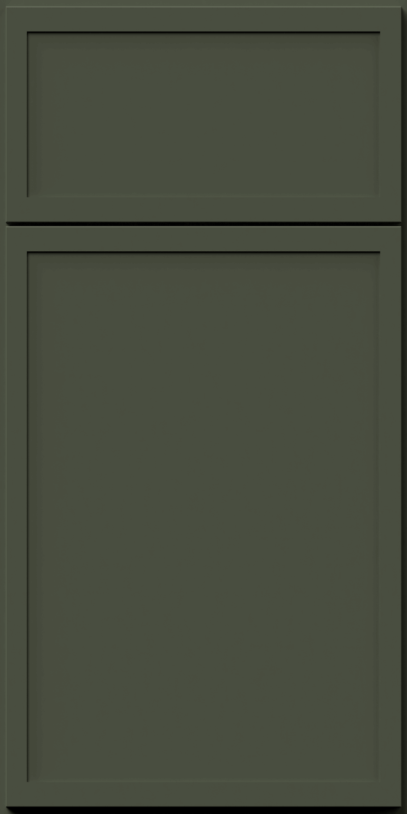 Quick Ship Thin Frame Luna cabinet door by Hart & Sapp in Hunter Green finish