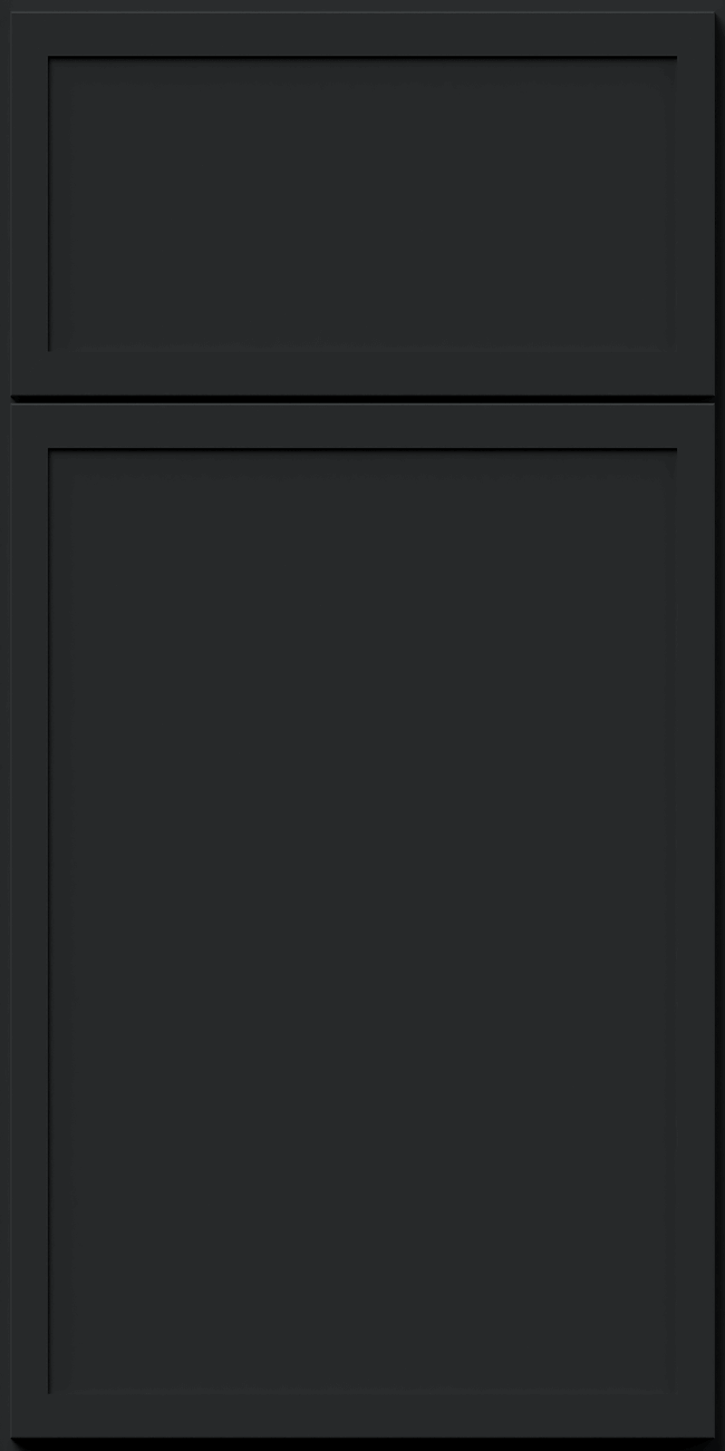 Quick Ship Thin Frame Luna cabinet door by Hart & Sapp in Pitch Black finish