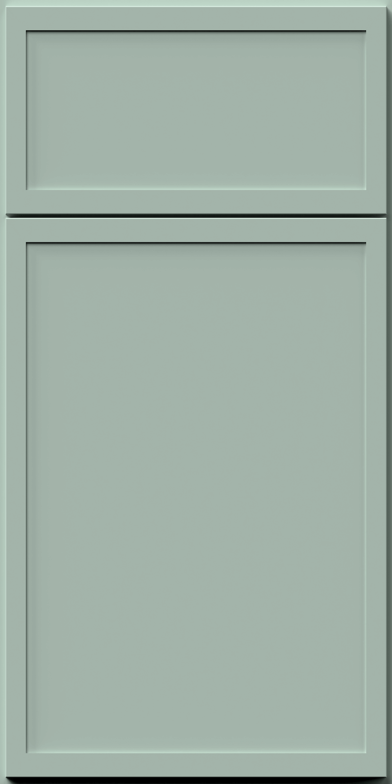 Quick Ship Thin Frame Luna cabinet door by Hart & Sapp in Sage Green finish