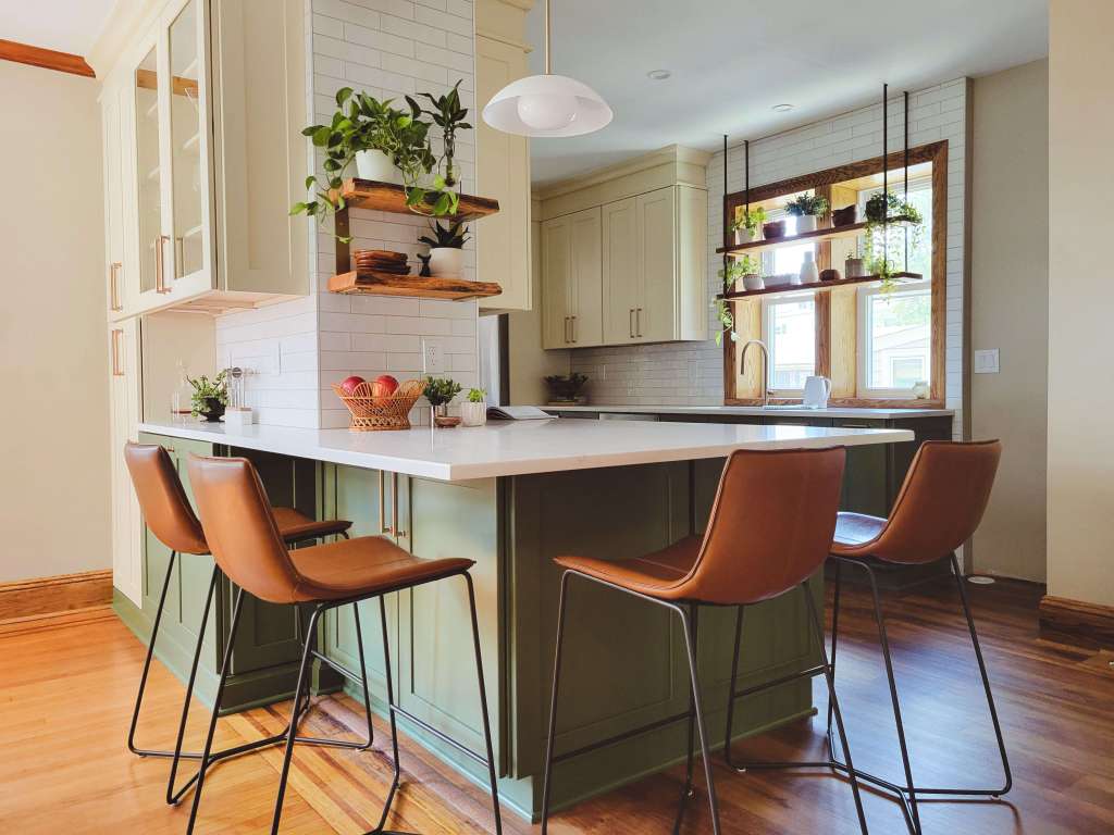Featured Kitchen Design project showing the countertop bar area in the kitchen remodel done by Hart & Sapp in Collingswood, NJ