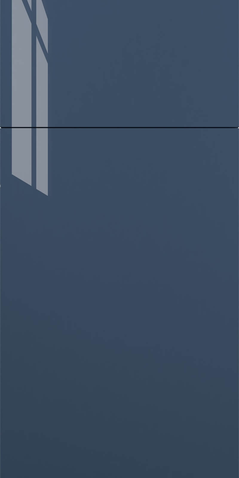 Quick Ship Flat Slab Catalina cabinet door by Hart & Sapp in Azul Indigo Gloss finish