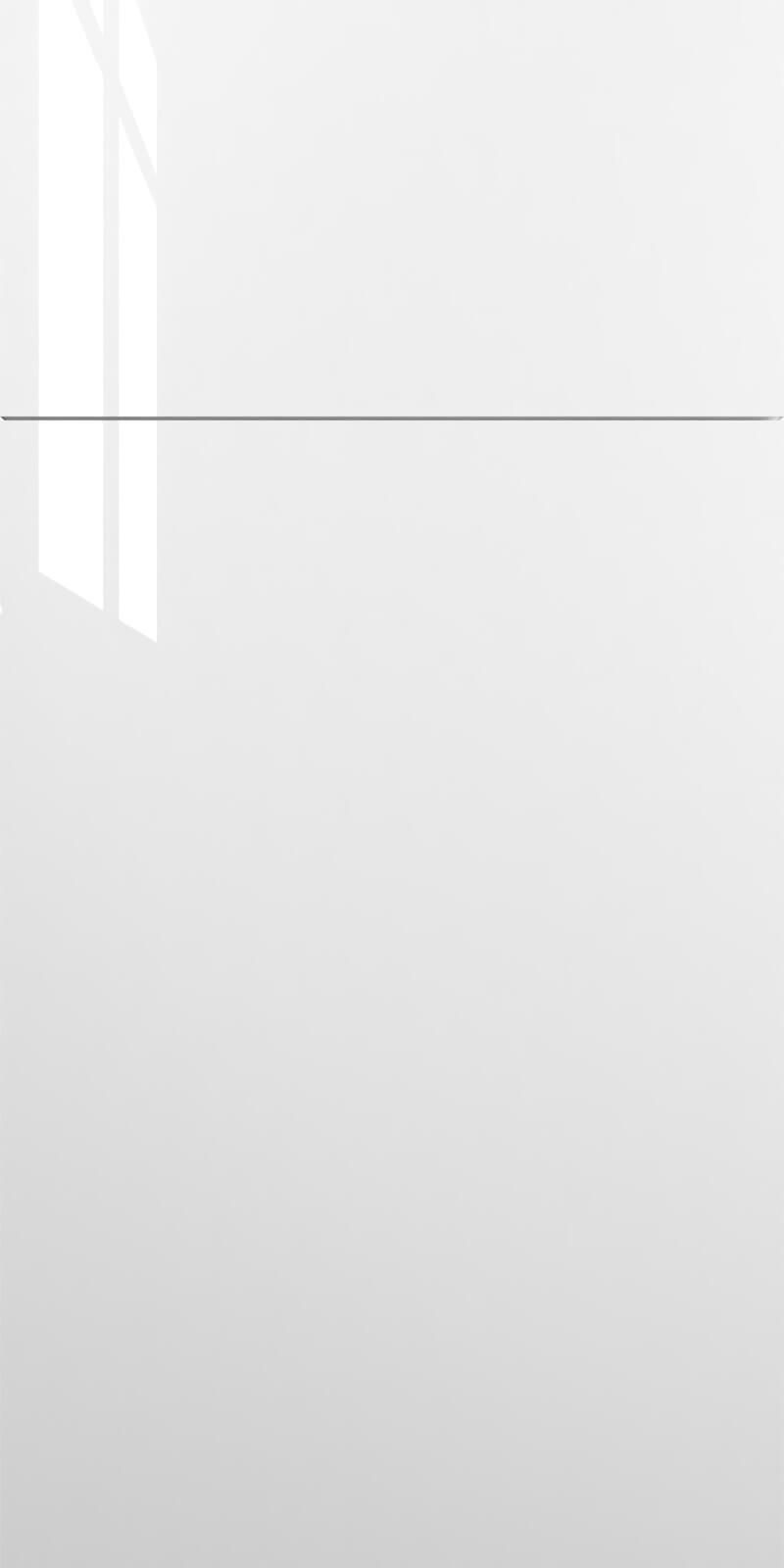 Quick Ship Flat Slab Catalina cabinet door by Hart & Sapp in Blanco Gloss finish