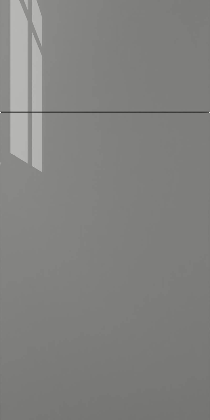 Quick Ship Flat Slab Catalina cabinet door by Hart & Sapp in Grigio Gloss finish