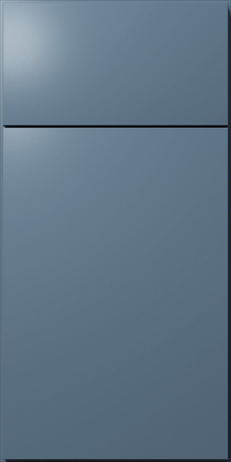 Quick Ship Flat Slab Luxe cabinet door by Hart & Sapp in Denim Blue finish