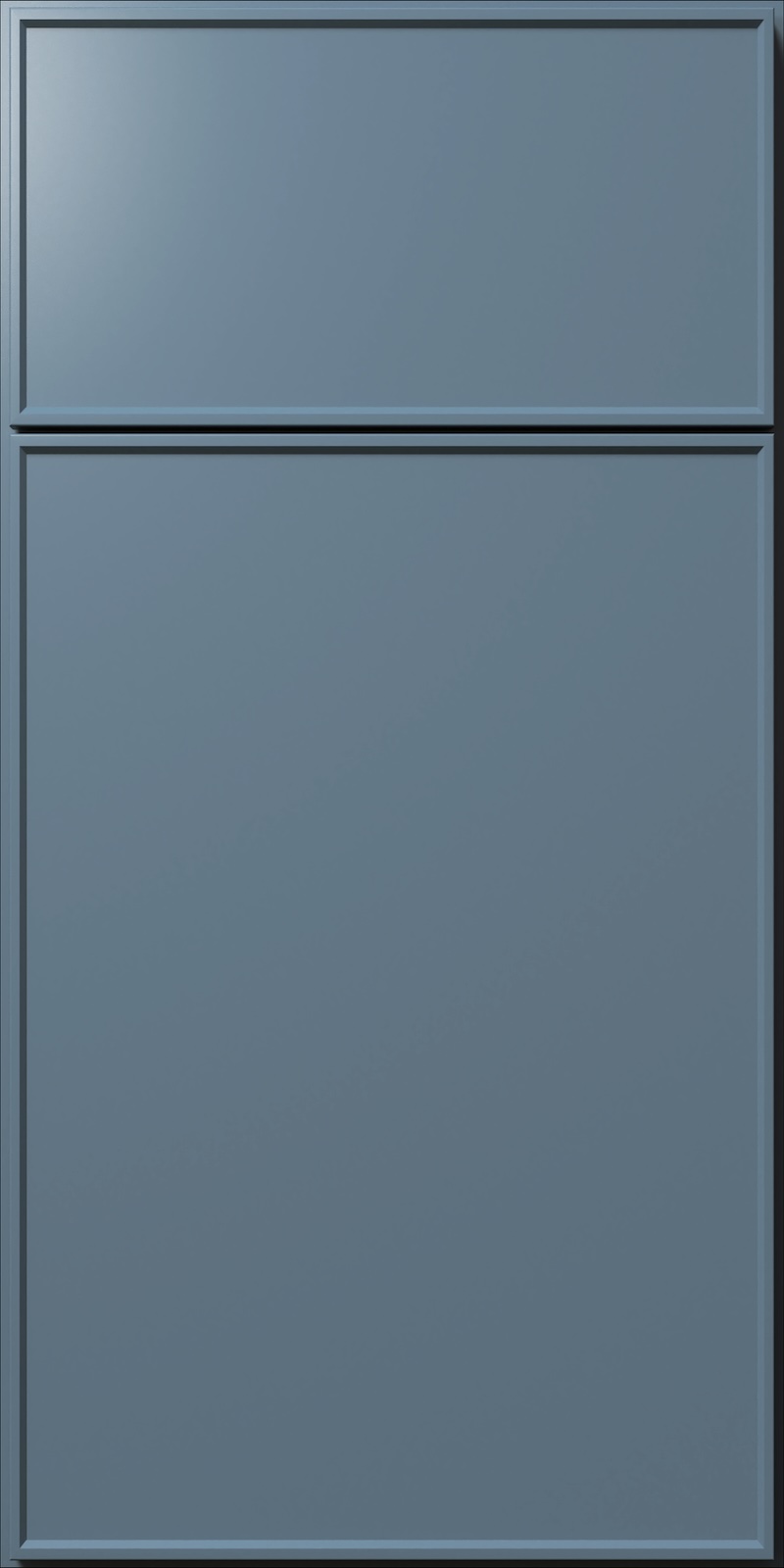 Quick Ship Thin Frame Echo cabinet door by Hart & Sapp in Denim Blue finish