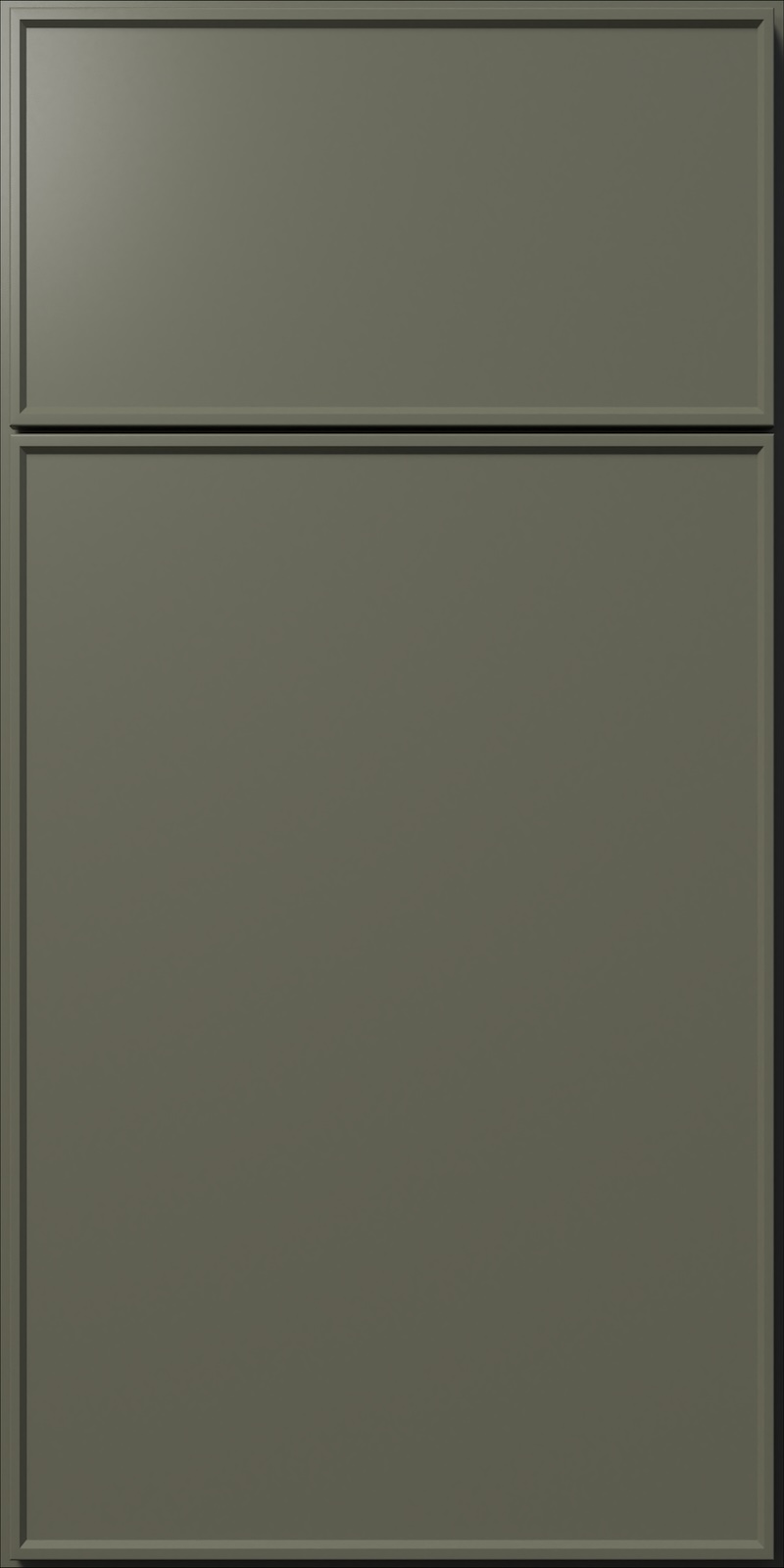 Quick Ship Thin Frame Echo cabinet door by Hart & Sapp in Forest Green finish
