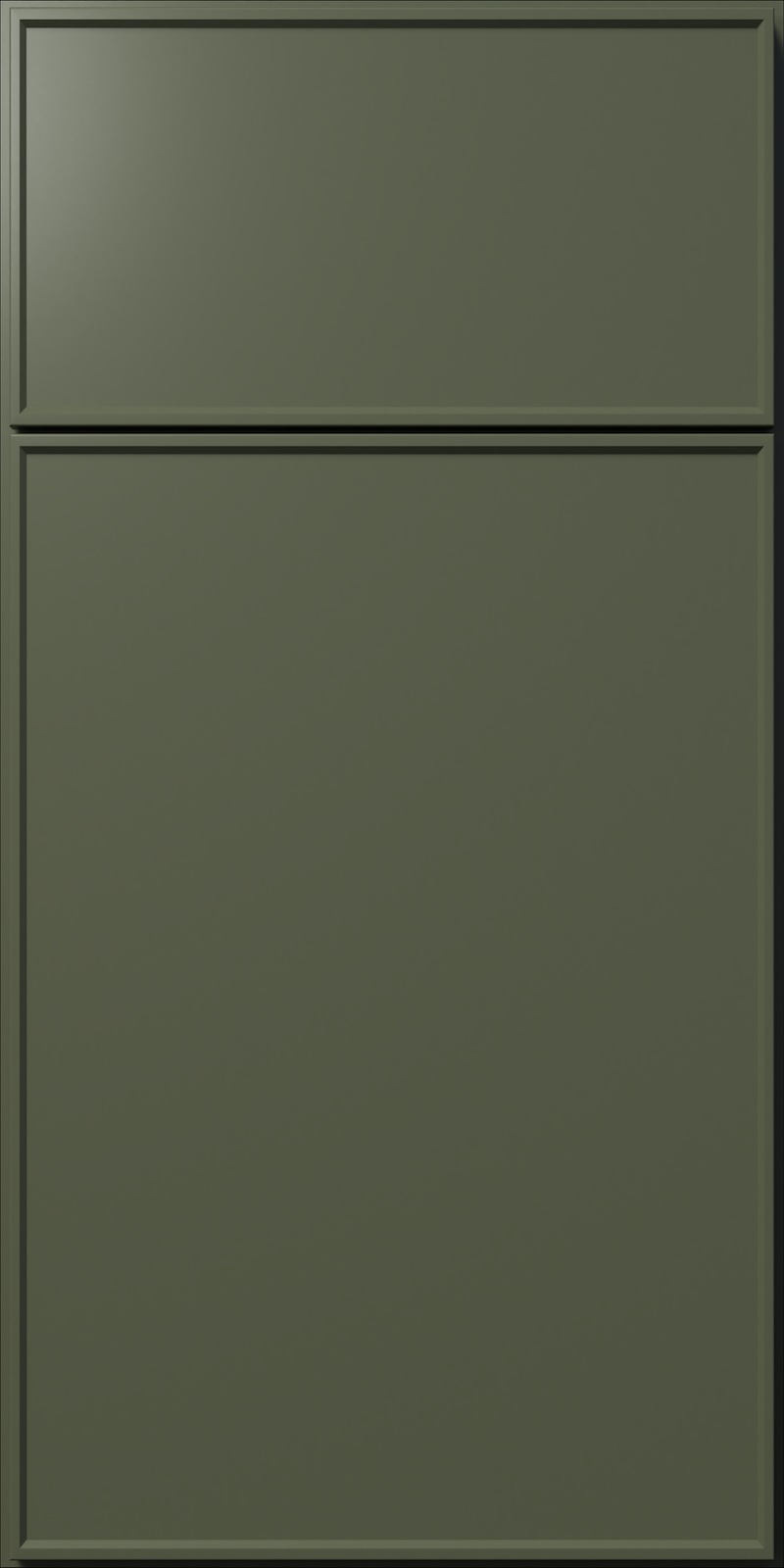 Quick Ship Thin Frame Echo cabinet door by Hart & Sapp in Hunter Green finish