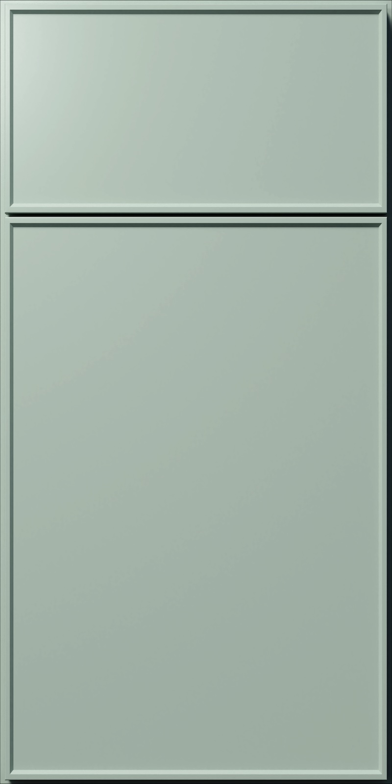 Quick Ship Thin Frame Echo cabinet door by Hart & Sapp in Sage Green finish